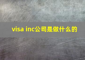 visa inc公司是做什么的